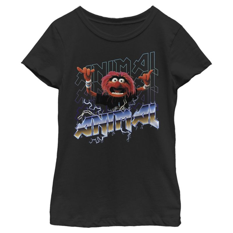 Girl's The Muppets Metal Animal T-Shirt, 1 of 5