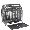 GustoWave 47.2" Heavy-Duty Dog Crate - Metal Kennel with Roof & Window, Lockable Wheels, Large Pet Playpen with Ventilation, Black. - 3 of 4