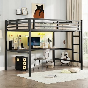 Metal Loft Bed Space-Saving, Noise Reduced - 1 of 4