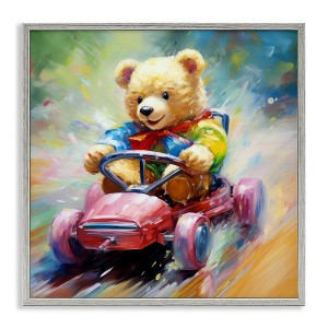 Stupell Industries Teddy Bear on Go Kart, 12" x 12" - 1 of 4