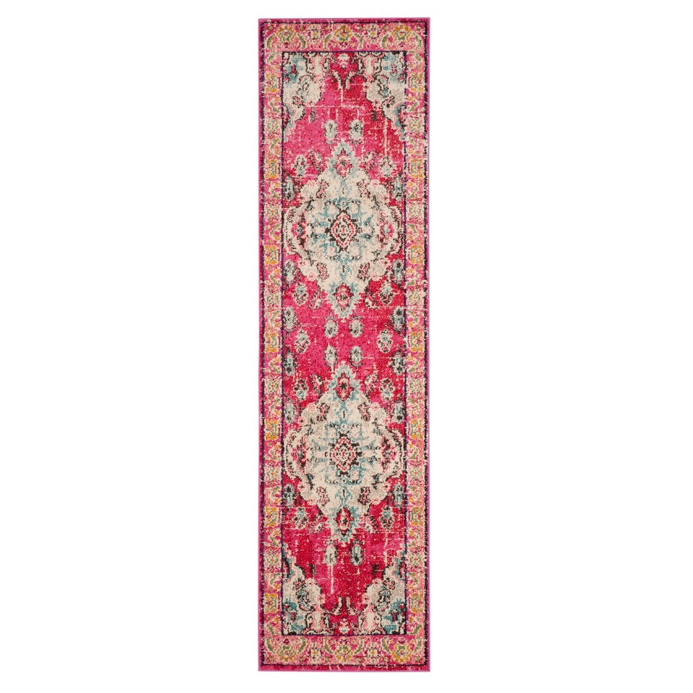  Runner Medallion Loomed Pink