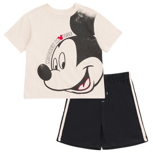 Disney Mickey Mouse Donald Duck Goofy Pluto T-Shirt and Mesh Shorts Outfit Set Little Kid to Little Kid - 1 of 4