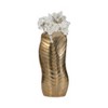 Vase Aluminum Leaf Textured Design Home Office Bedroom Living Room Decor - 16" Gold & Metallic - 3 of 4