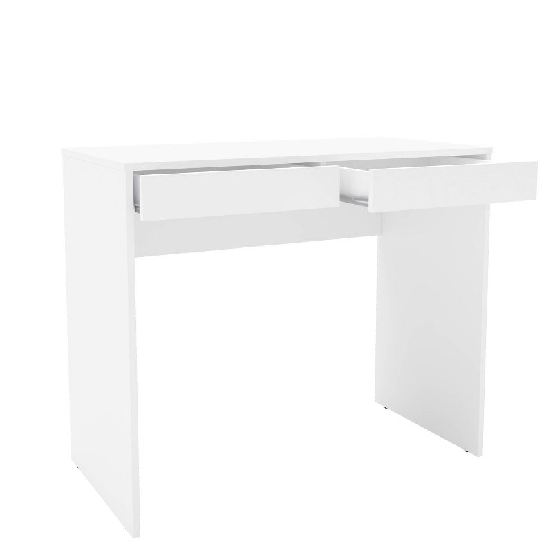 Tijuca 2 Drawer Compact Student Desk White - Polifurniture, 3 of 9