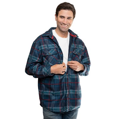GIOBERTI Men's Checkered Flannel Jacket, Gray / Royal Blue / Black, XX-Large — фото 5
