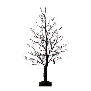 Nearly Natural 3-ft Pre-Lit Halloween Deluxe Black Twig Artificial Tree with 36 Orange & Purple LED Lights - 1 of 1