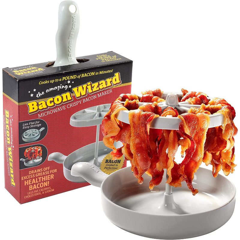Chef's Choice Microwave Bacon Cooker - The Amazing Bacon Wizard Cooks up to 1LB of Bacon At Once, 1 of 4
