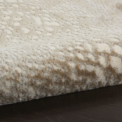 Ivory Beige 8' x 10' Abstract Animal Print Area Rug
