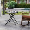 ResenkosSofa Table, End Table, Side Table,18 Inch Folding Side Table Patio Round Compact Coffee Table-Gray - 2 of 4