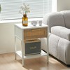 NicBex Nightstand with Rattan Drawer and Open Storage Shelf Modern End Table with Metal Legs for Bedroom,Living Room - 4 of 4