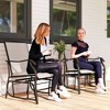 Outdoor Glider Chairs with Coffee Table, Patio 2-Seat Rocking Chair Swing Loveseat with Breathable Sling for Backyard, Garden, and Porch - 2 of 4