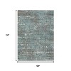 Taupe And Teal Blue Geometric Washable Indoor Outdoor Area Rug - 3 of 4