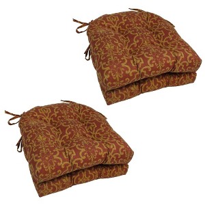 Blazing Needles, 16-inch Spun Polyester Patterned Outdoor U-shaped Tufted Chair Cushions (Set of 4) - 1 of 1