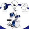 Infans 13 Inch 3-Piece Kids Junior Beginner Drum Set w/Tom Snare Bass Drum Blue - 4 of 4