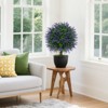 Tangkula Set of 2 Artificial Lavender Topiary Ball Trees 23" Faux Boxwood Ball Tree - 3 of 4