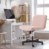 Erommy Armless Criss Cross Chair with Wheels, Height Adjustable Cross Legged Office Chair, Office Deak Chair for Office, Bedroom, Living Room - 2 of 4