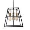 Chloe Lighting Ironclad Industrial 4 Light Matt Black/gold Trapezoid Ceiling Pendant 15" Wide - 2 of 4