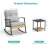 Sonkuki 3-Piece Patio Bistro Set, Rocking Chair Modern Patio Furniture Sets with Side Table and Cushions - 3 of 4