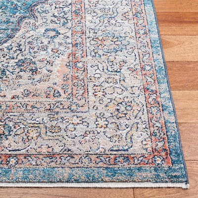Elysian Blue Round Synthetic Easy-Care Area Rug, 4' Diameter