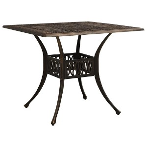vidaXL Outdoor Dining Table Patio Table Garden Porch Furniture Cast Aluminum - Black - 1 of 4