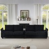 133" Modern Corduroy Deep Seat Sofa with Hidden Storage and USB Ports, 4-Seat Comfy Sofa for Living Room or Bedroom – The Pop Home - 2 of 4