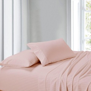 Egyptian Linens 100% Cotton Sheet Set - Striped 300 Thread Count - 1 of 4