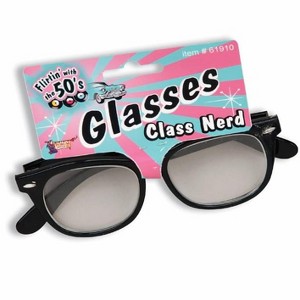 Forum Novelties 50's Class Nerd Geek Cracked Broken Costume Glasses - 1 of 1