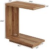 Lantine 2-Tier C-Shaped Side Table for Couch, with Sturdy Pedestal, Industrial Sofa End Table for Living Room, Bedroom (Walnut Brown) - 2 of 4