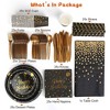 NewHome"201-Piece Black & Gold Birthday Party Supplies Set for 25 Guests - Plates, Cups, Napkins & More"Black Gold - 2 of 4