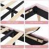 Acekool Crown Headboard Bed Frame for Kids, Adjustable Teddy Upholstery, Wood Slats, No Box Spring Needed - 3 of 4