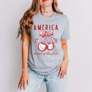 Simply Sage Market Land Of The Free Cherries Short Sleeve Tee - 1 of 4