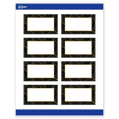 Avery Rectangle Business Cards, Black with Gold Pattern, 2" x 3.5"