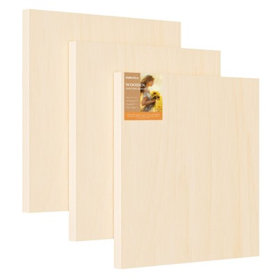 HANSILK Unfinished Birch Wood Canvas Panels Kit, Falling in Art Deep Cradle Boards for Pouring Art, Crafts, Painting and More