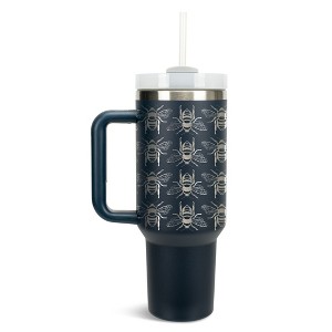 Elanze Designs Honey Queen Bumble Bee Hive 40 oz. Stainless Steel, Large Water Bottle Coffee Mug, Spill & Leak Resistant, Thermal Travel Tumbler with - 1 of 1