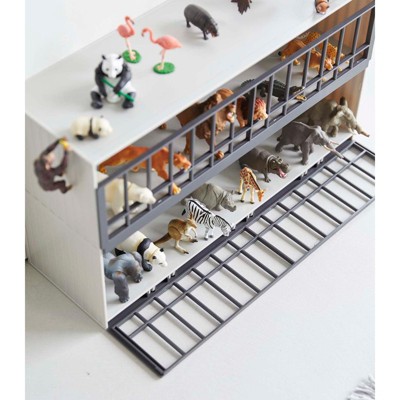 Sleek Gray ABS Plastic Stackable Toy Display Case for Kids
