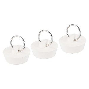 Unique Bargains Rubber Durable Hanging Ring Kitchen Drain Stopper 3 Pcs - 1 of 4