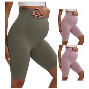 INSPIRE CHIC 3 Packs Women's Maternity High Waist Soft Belly Support Butt Lifters Thigh Slimmers - 1 of 4