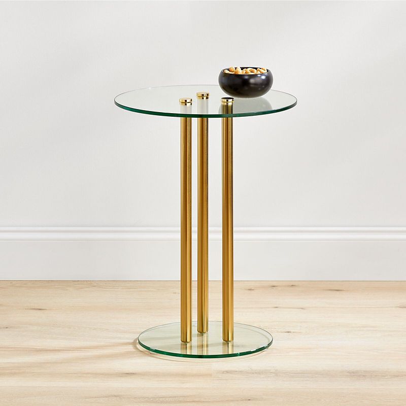 mDesign Long Metal and Glass Top Rectangular Coffee Accent Table, 2 of 7