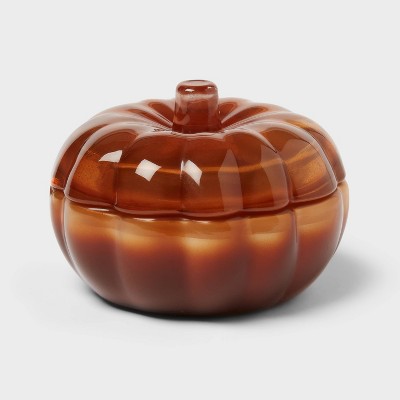 2 Wick Lidded Glass Pumpkin Bourbon Jar Candle 5oz - Threshold™