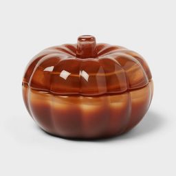 2 Wick Lidded Glass Pumpkin Bourbon Jar Candle 5oz - Threshold™