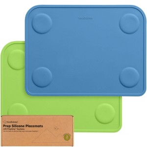 2-Pack Prep Silicone Placemats for Toddlers, Kids, Non Slip Suction Dining Table Baby Placemat, Easy to Clean - 1 of 4