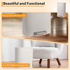 Bathroom Trash Can, 5.3 Gal/20L Stainless Steel Waste Bin, Soft-Close Lid, Narrow Step-on Garbage Bin - with Removable Plastic Inner Buckets (White) - 4 of 4