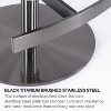 Brown swivel titanium stainless steel bar stool, adjustable height - 2 of 4