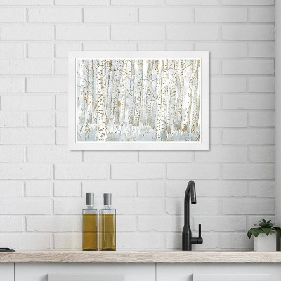 Wynwood Studio 21" x 15" Aspen Trees Nature and Landscape Framed Wall Art Print Gray : Modern Decor, Digital Artwork