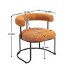 CAVINAS Dining Chairs Boucle Kitchen Chairs Set of 2 Stool Mid-Century Modern Curved Backrest Chair with Metal Round Legs for Kitchen - 4 of 4
