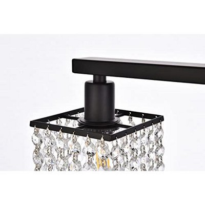 Phineas Black and Clear Crystal 4-Light Dimmable Bath Sconce