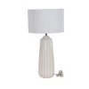 Traditional Ceramic Table Lamp White - Olivia & May: Modern Linen Shade, No Assembly, E26 Socket - 3 of 4