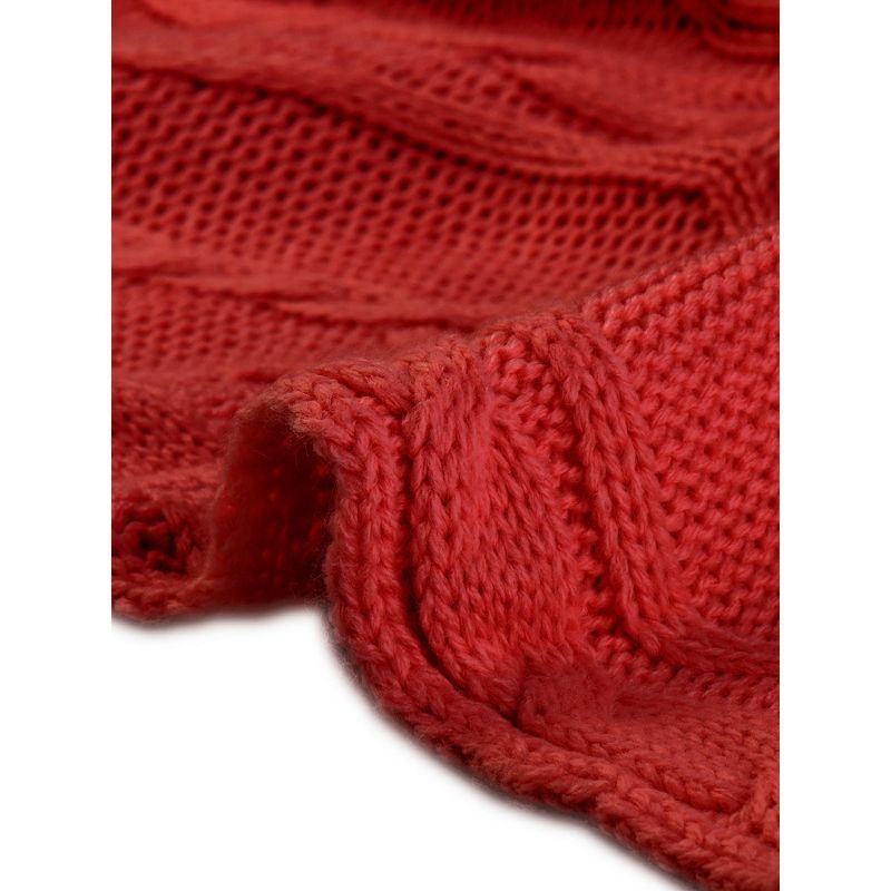 Seta T Women's Casual Long Sleeve V Neck Cross Wrap Off Shoulder Asymmetric Hem Knitted Crop Sweater, 5 of 6