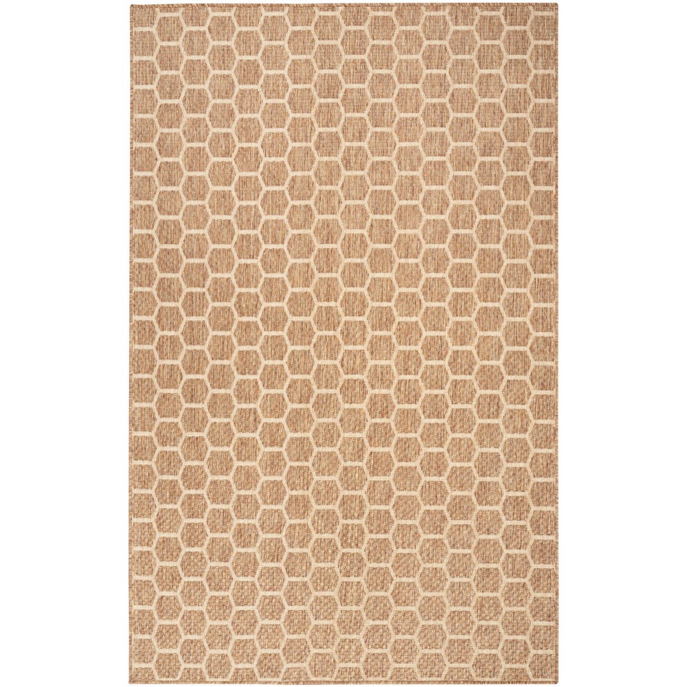 Photos - Doormat Nourison 4'x6' Reversible Basics Woven Indoor/Outdoor Area Rug Tan 