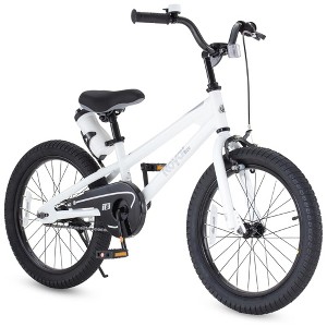 RoyalBaby Freestyle Outdoor Kid's Sporty Bicycle with Kickstand, 18 Inch, White - 1 of 4